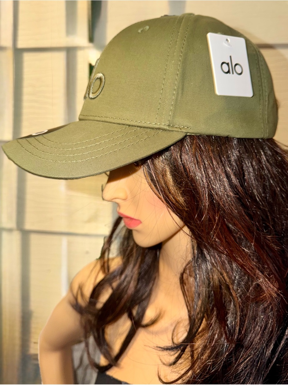 ALO Yoga Olive Green Off Duty Logo Baseball Cap - Picture 4 of 14